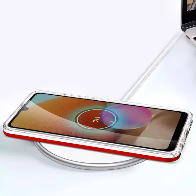 Clear 3in1 Case for Samsung Galaxy A32 5G Frame Gel Cover Red 7