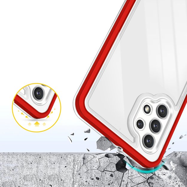 Clear 3in1 Case for Samsung Galaxy A32 5G Frame Gel Cover Red 11