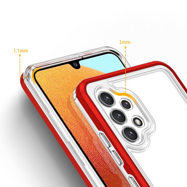 Clear 3in1 Case for Samsung Galaxy A32 5G Frame Gel Cover Red 9