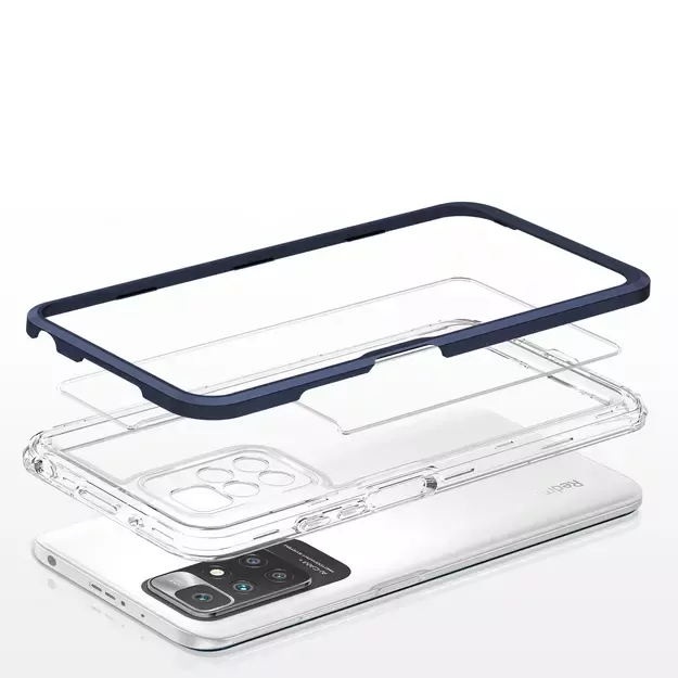 Clear 3in1 Case for Xiaomi Redmi 10 Frame Gel Cover Blue 4