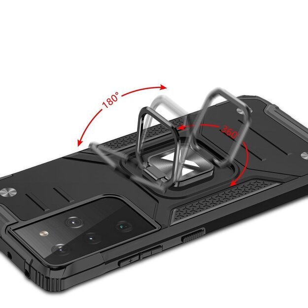 Wozinsky Ring Armor tough hybrid case cover + magnetic holder for Samsung Galaxy S22 Ultra black 11
