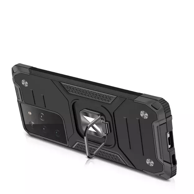 Wozinsky Ring Armor tough hybrid case cover + magnetic holder for Samsung Galaxy S22 Ultra black 2