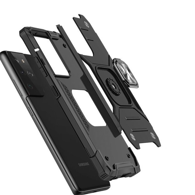 Wozinsky Ring Armor tough hybrid case cover + magnetic holder for Samsung Galaxy S22 Ultra black 10