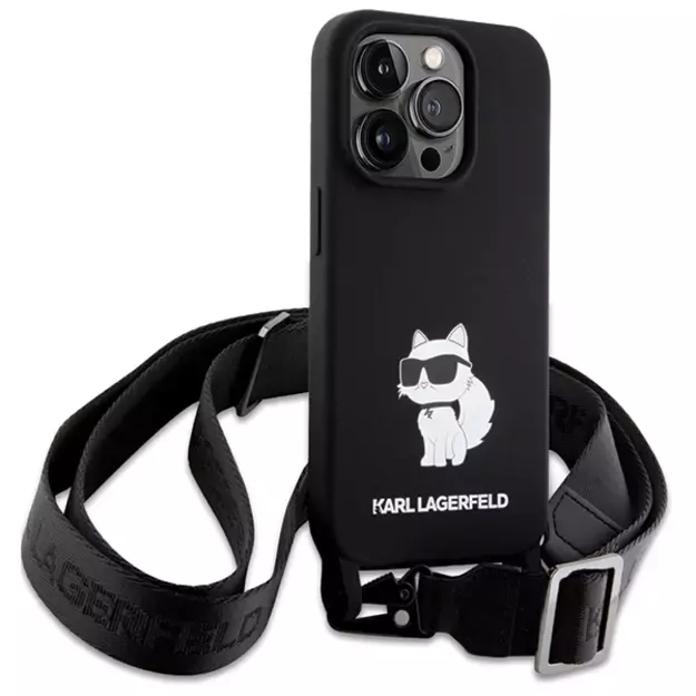 Karl Lagerfeld KLHCP15XSCBSCNK iPhone 15 Pro Max 6.7&quot  hardcase black/black Crossbody Silicone Choupette 8