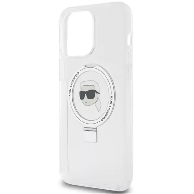 Karl Lagerfeld KLHMP15LHMRSKHH iPhone 15 Pro 6.1&quot  white/white hardcase Ring Stand Karl Head MagSafe 5