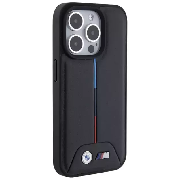 BMW Quilted Tricolor iPhone 15 Pro Case - Black 3