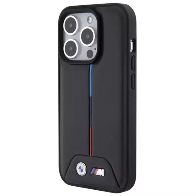 BMW Quilted Tricolor iPhone 15 Pro Case - Black 1