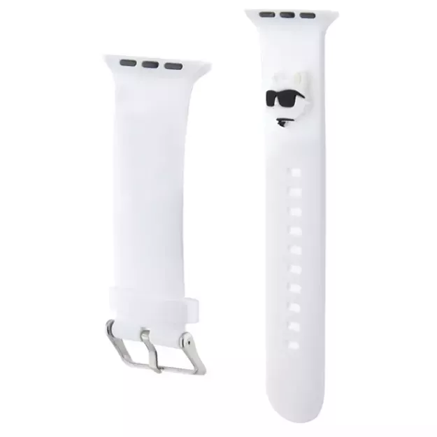 Karl Lagerfeld 3D Rubber Choupette Head Strap for Apple Watch 42/44/45/49mm - White 5