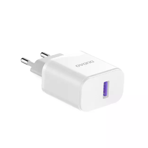Dudao A20EU USB-A 18W wall charger - white + USB-A - USB-C cable 3
