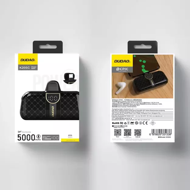 Powerbank Dudao K20SC 5000mAh mini 2x USB-C - black 4