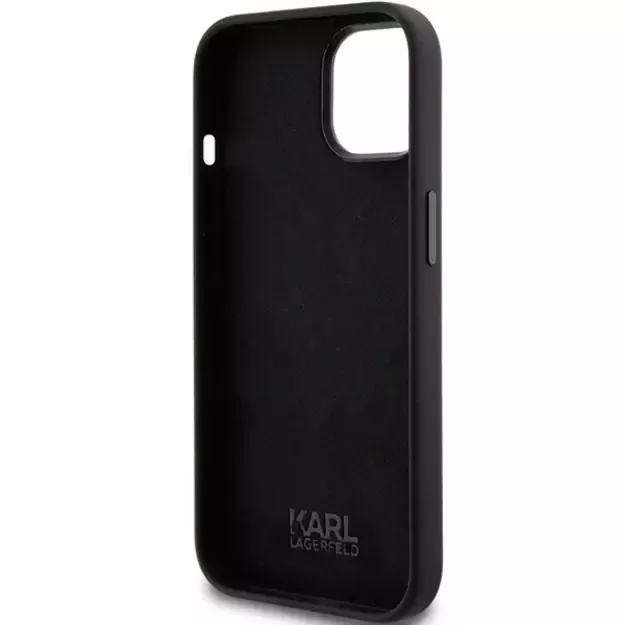 Karl Lagerfeld Silicone Choupette Metal Pin case for iPhone 15 Plus / 14 Plus - black 6