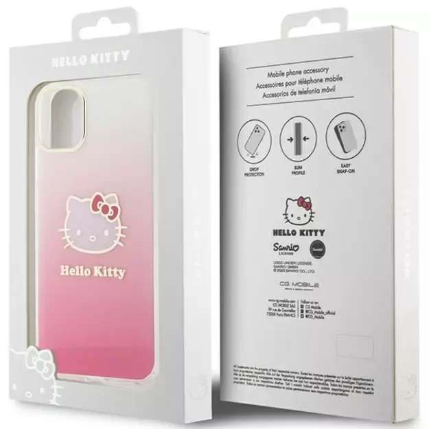 Hello Kitty IML Gradient Electrop Kitty Head Case for iPhone 11 / Xr - Pink 7
