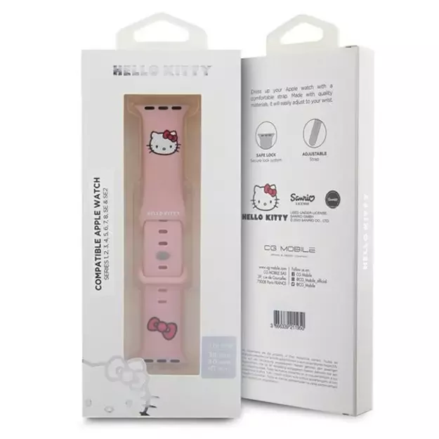 Hello Kitty Silicone Kitty Head strap for Apple Watch 38/40/41mm - pink 4