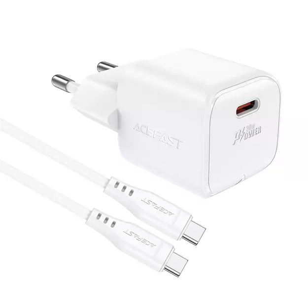 Acefast A77 Mini PD 30W GaN wall charger + USB-C cable - white 9