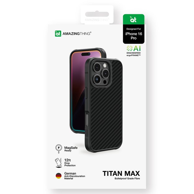 AmazingThing Titan Max Case with 1500D Aramid Fibers for iPhone 16 Pro - Black 5