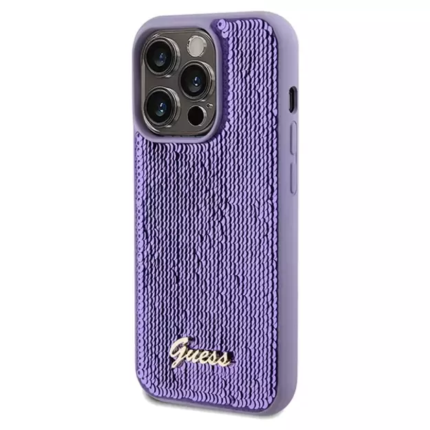 Guess Sequin Script Metal case for iPhone 14 Pro Max - purple 8