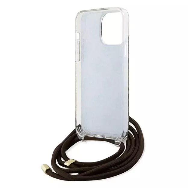 Guess Crossbody Cord 4G Print case for iPhone 15 Pro Max - brown 11