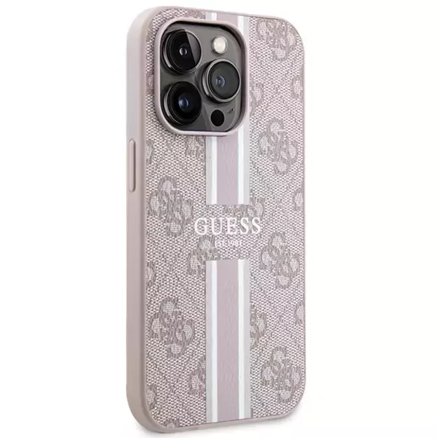 Guess 4G Printed Stripes MagSafe case for iPhone 15 Pro - pink 3