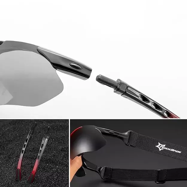 Rockbros 10141 photochromic UV400 cycling glasses - red 6