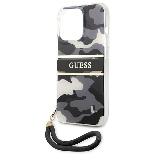 Guess GUHCP13XKCABBK iPhone 13 Pro Max 6.7&quot  black/black hardcase Camo Strap Collection 12