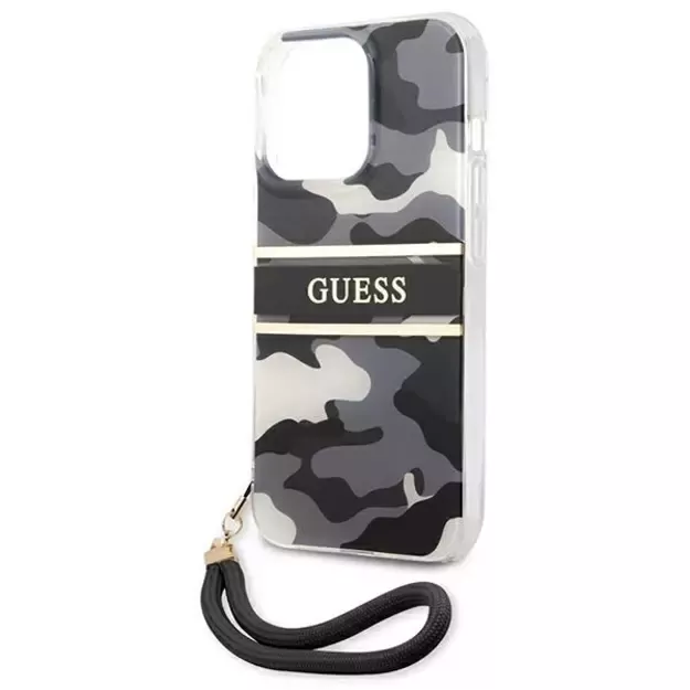 Guess GUHCP13XKCABBK iPhone 13 Pro Max 6.7&quot  black/black hardcase Camo Strap Collection 5