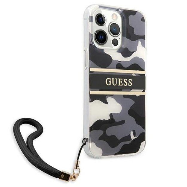 Guess GUHCP13XKCABBK iPhone 13 Pro Max 6.7&quot  black/black hardcase Camo Strap Collection 10