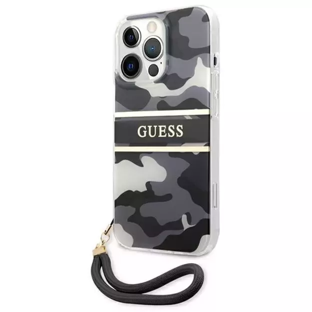 Guess GUHCP13XKCABBK iPhone 13 Pro Max 6.7&quot  black/black hardcase Camo Strap Collection 1