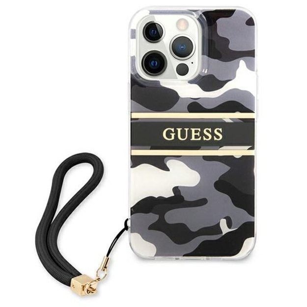 Guess GUHCP13XKCABBK iPhone 13 Pro Max 6.7&quot  black/black hardcase Camo Strap Collection 8