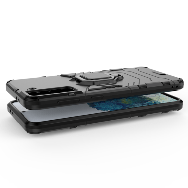 Ring Armor tough hybrid case cover + magnetic holder for Samsung Galaxy S22 + (S22 Plus) black 3