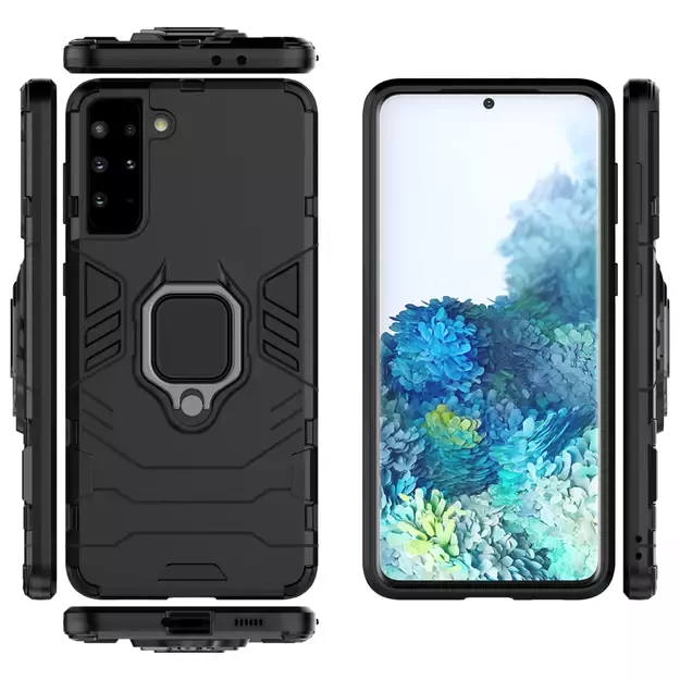 Ring Armor tough hybrid case cover + magnetic holder for Samsung Galaxy S22 + (S22 Plus) black 11