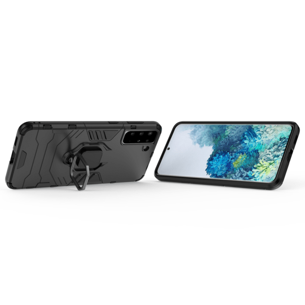 Ring Armor tough hybrid case cover + magnetic holder for Samsung Galaxy S22 + (S22 Plus) black 6