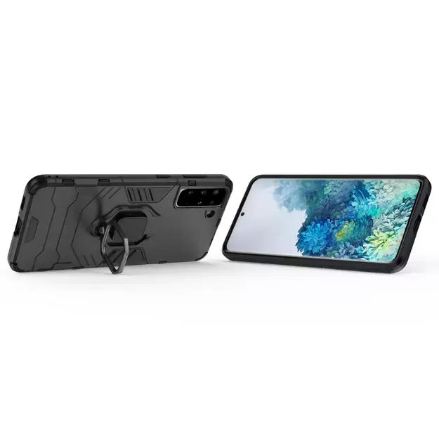 Ring Armor tough hybrid case cover + magnetic holder for Samsung Galaxy S22 + (S22 Plus) black 12