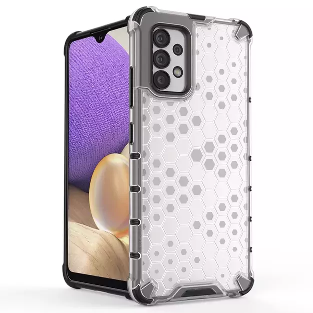 Honeycomb case armored cover with a gel frame for Samsung Galaxy A03s (166.5) blue 17