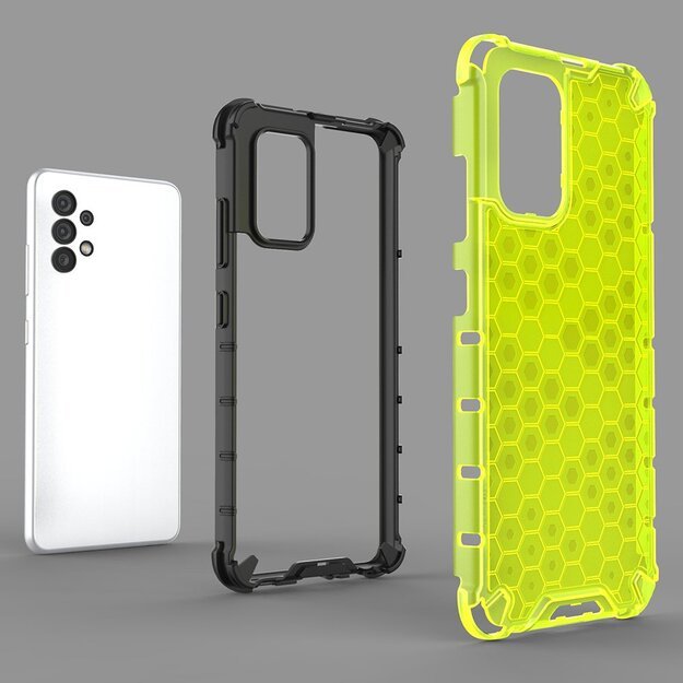 Honeycomb case armored cover with a gel frame for Samsung Galaxy A03s (166.5) blue 7