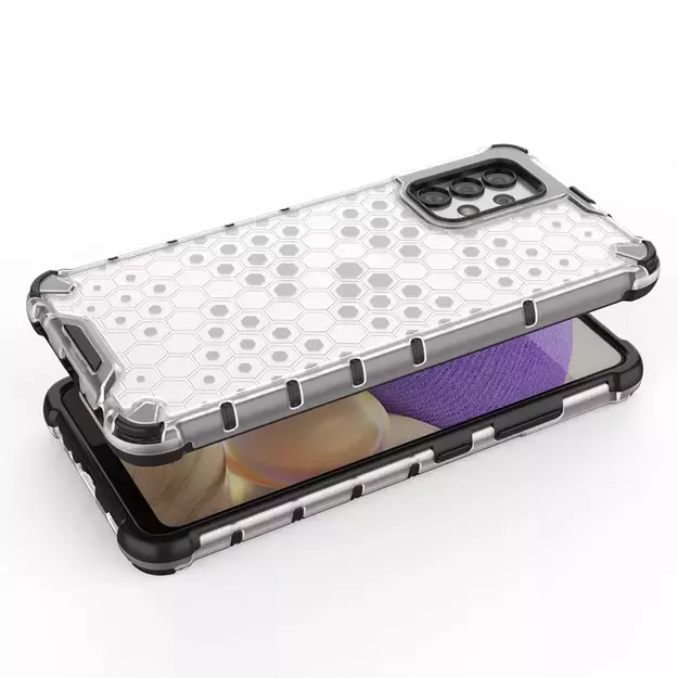 Honeycomb case armored cover with a gel frame for Samsung Galaxy A03s (166.5) blue 18