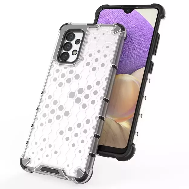 Honeycomb case armored cover with a gel frame for Samsung Galaxy A03s (166.5) blue 22