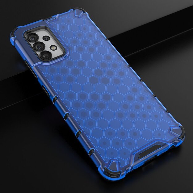 Honeycomb case armored cover with a gel frame for Samsung Galaxy A03s (166.5) blue 3