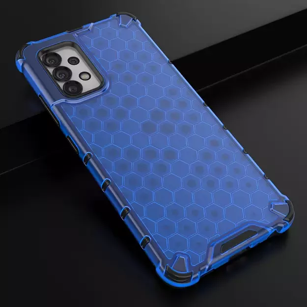 Honeycomb case armored cover with a gel frame for Samsung Galaxy A03s (166.5) blue 16