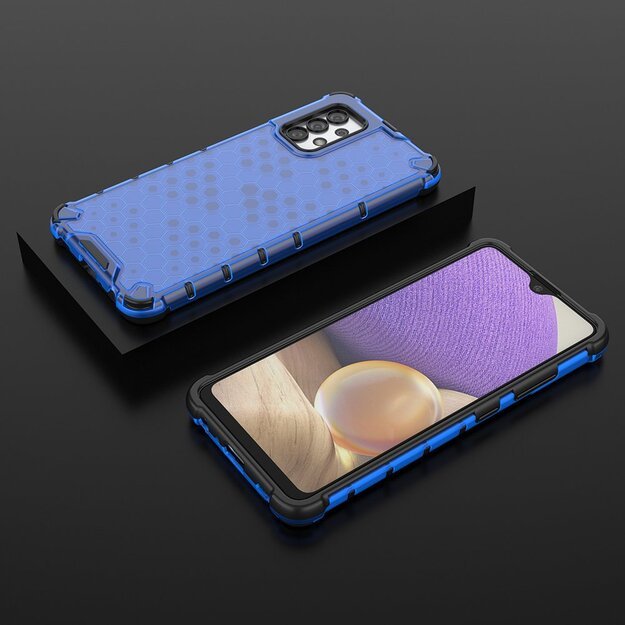 Honeycomb case armored cover with a gel frame for Samsung Galaxy A03s (166.5) blue 2