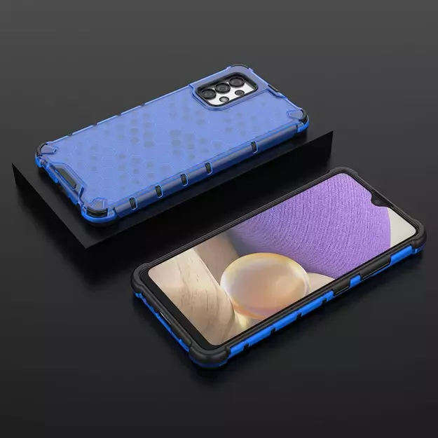 Honeycomb case armored cover with a gel frame for Samsung Galaxy A03s (166.5) blue 15