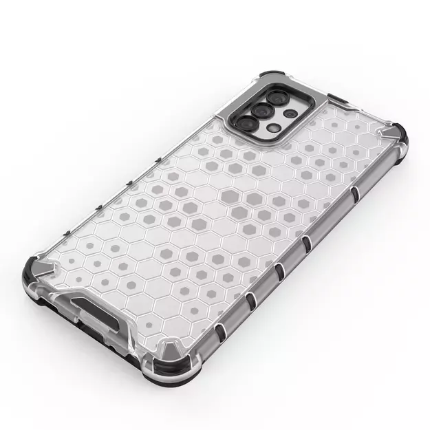 Honeycomb case armored cover with a gel frame for Samsung Galaxy A03s (166.5) blue 19
