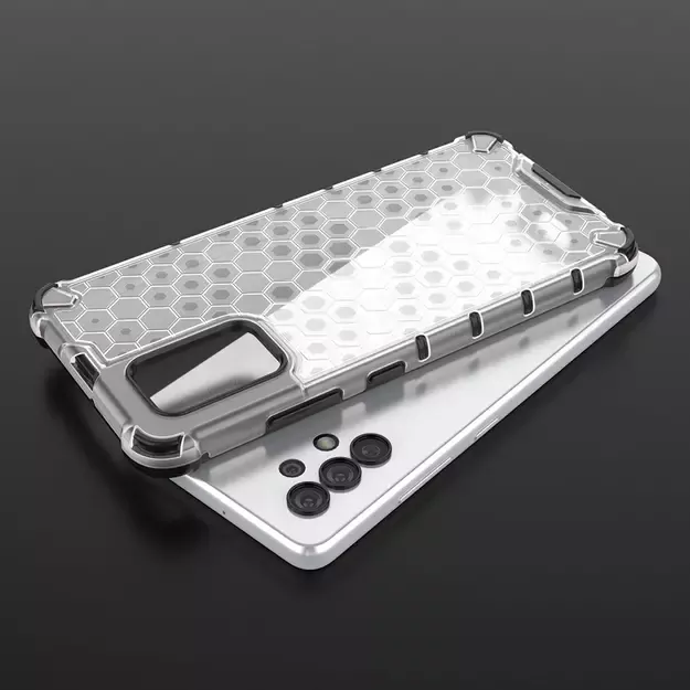 Honeycomb case armored cover with a gel frame for Samsung Galaxy A03s (166.5) blue 23