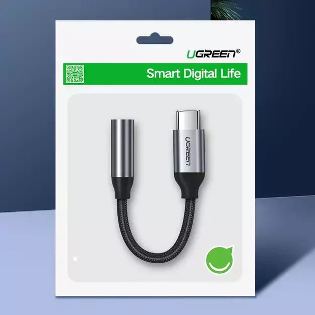 Ugreen Headphone Adapter with 3.5mm mini jack to USB Type C 10cm gray (30632) 10