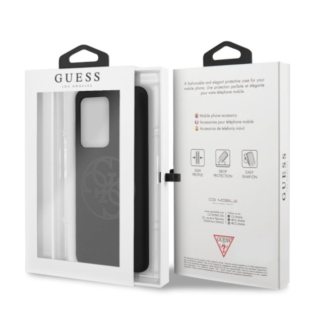 Guess GUHCS69LS4GBK S20 Ultra G988 black/black hard case Silicone 4G Tone On Tone 6