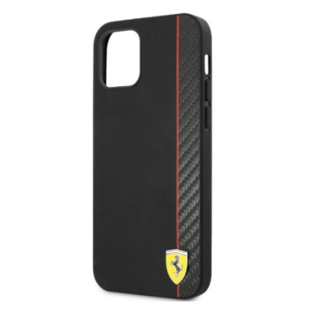 Ferrari FESAXHCP12LBK iPhone 12 Pro Max 6.7&quot  black/black hardcase On Track Carbon Stripe 5