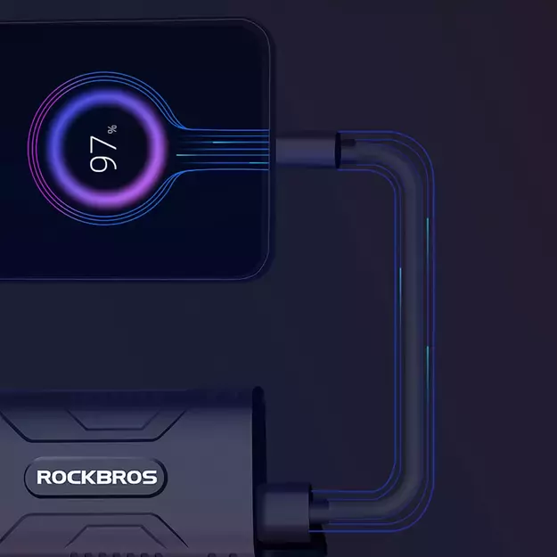 Rockbros 24310002001 bicycle light 850 lm with powerbank function + USB-C - USB-A cable - black 24