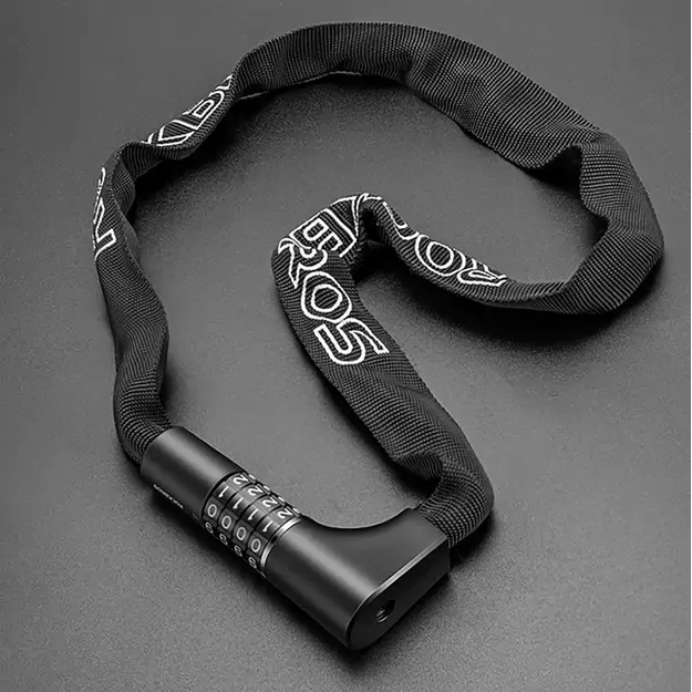 Rockbros 3230002001 bicycle lock with combination and key - black 20