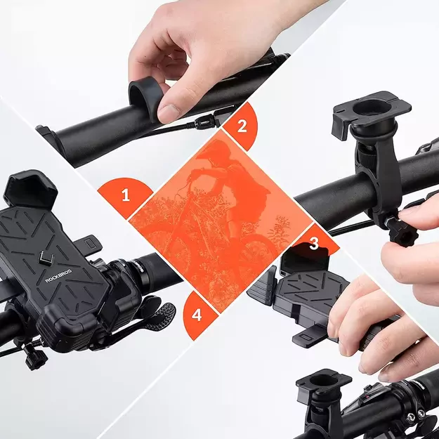 Rockbros 25210030001 Bike Phone Holder for Handlebars - Black 3