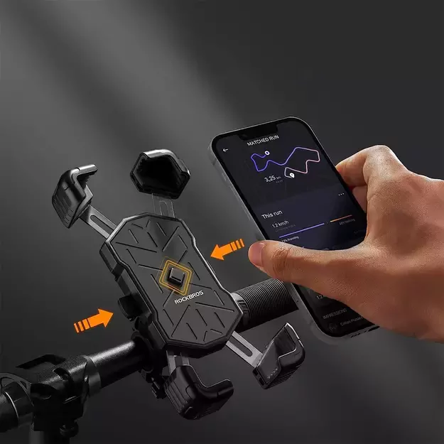 Rockbros 25210030001 Bike Phone Holder for Handlebars - Black 1