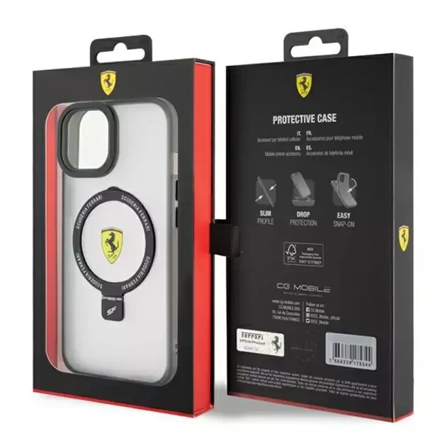 Ferrari Ring Stand 2023 Collection MagSafe Case for iPhone 15 Plus / 14 Plus - Transparent 7